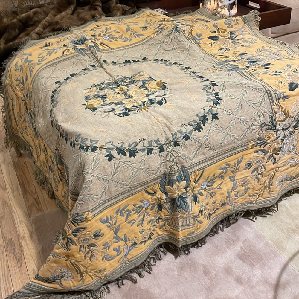 French cotton tapestry, table topper, wall hanging
